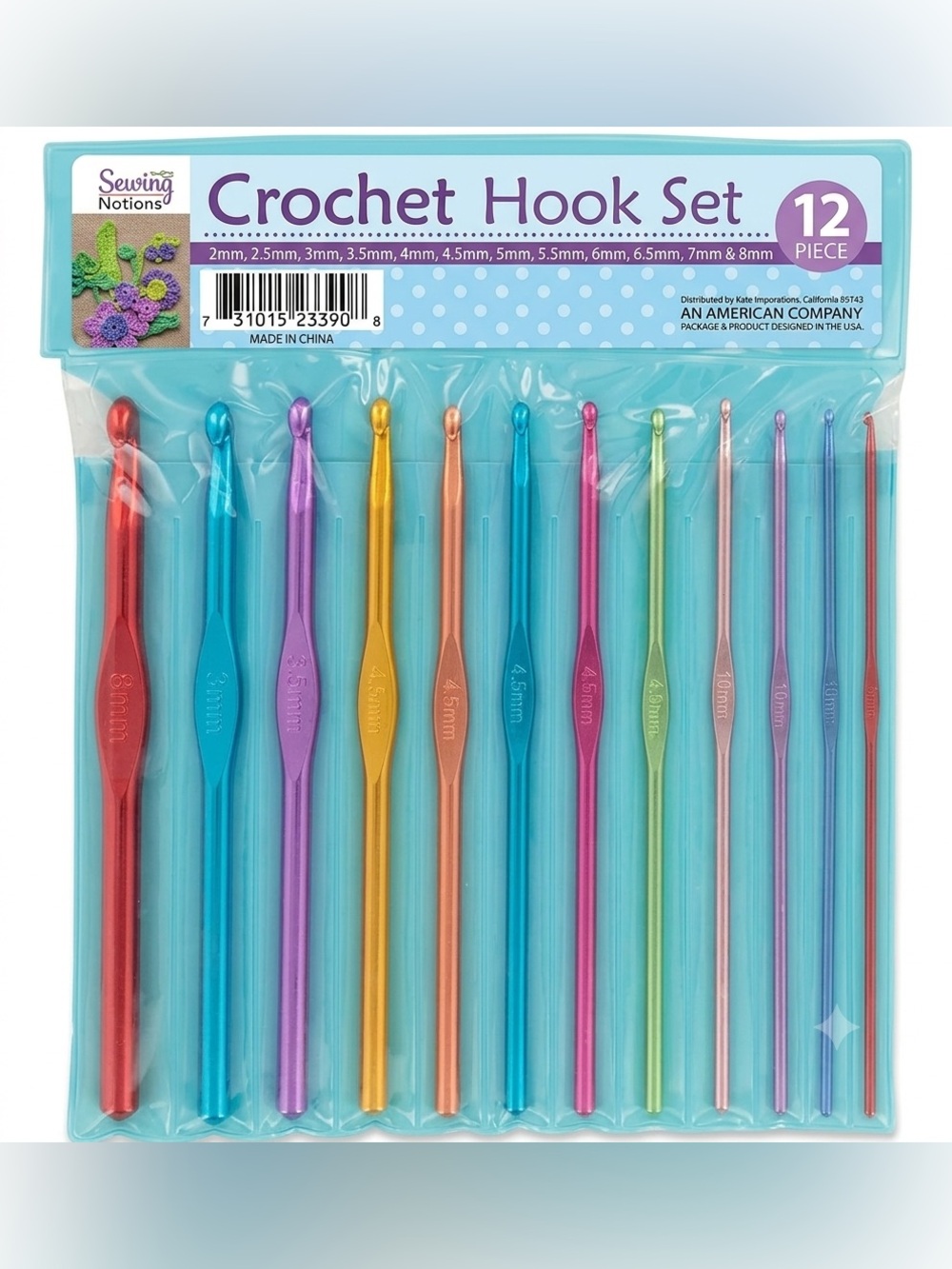 12-Piece Aluminum Crochet Hook Set – Vibrant, Ergonomic & Durable (2mm – 8mm) - Picture 8 of 8